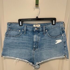 Madewell Distressed Blue Jean Shorts